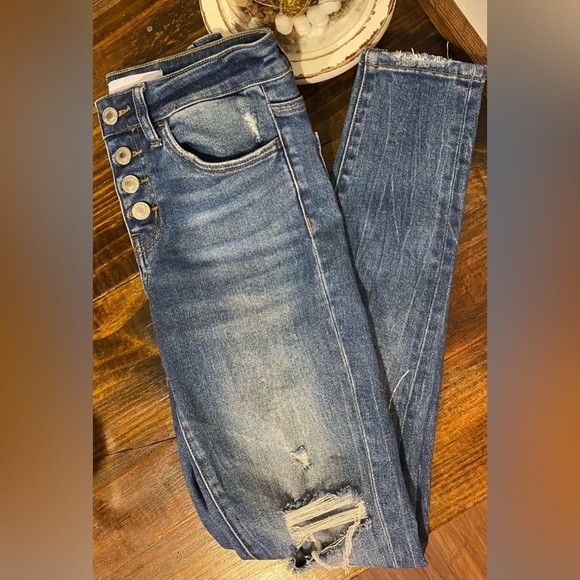 Distressed Blue Jeans - Picture 3 of 14